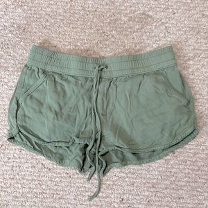 Olive Green Flowy Shorts
